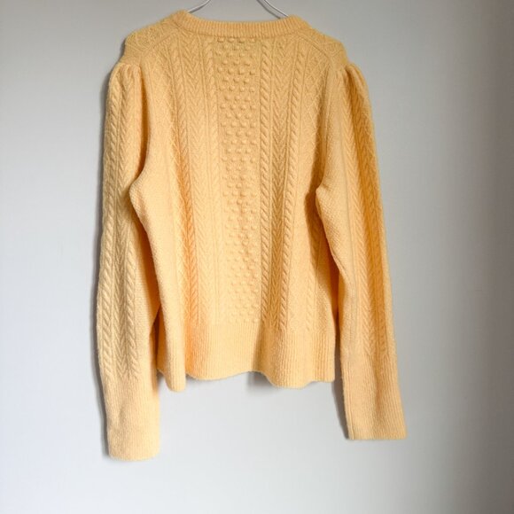 J CREW Knit Puffed Sleeve Sweater - Womens - Yellow - XL - Picture 3 of 5